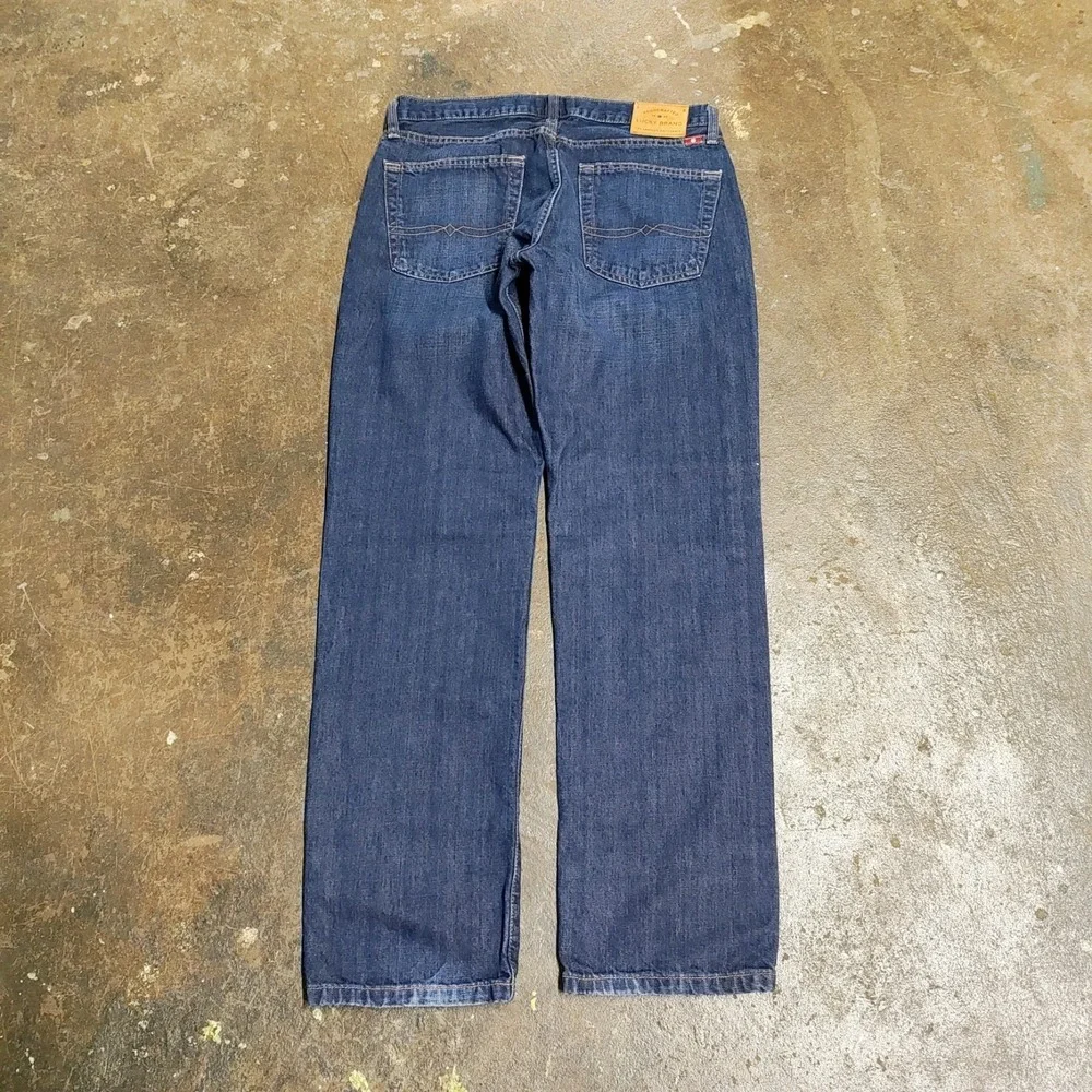 Lucky Brand 221 Original Straight Jeans 32x30 Mens Dark Distressed Wash Denim